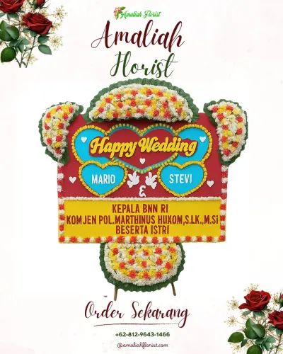 Karangan Papan Bunga Pernikahan di Panaikang